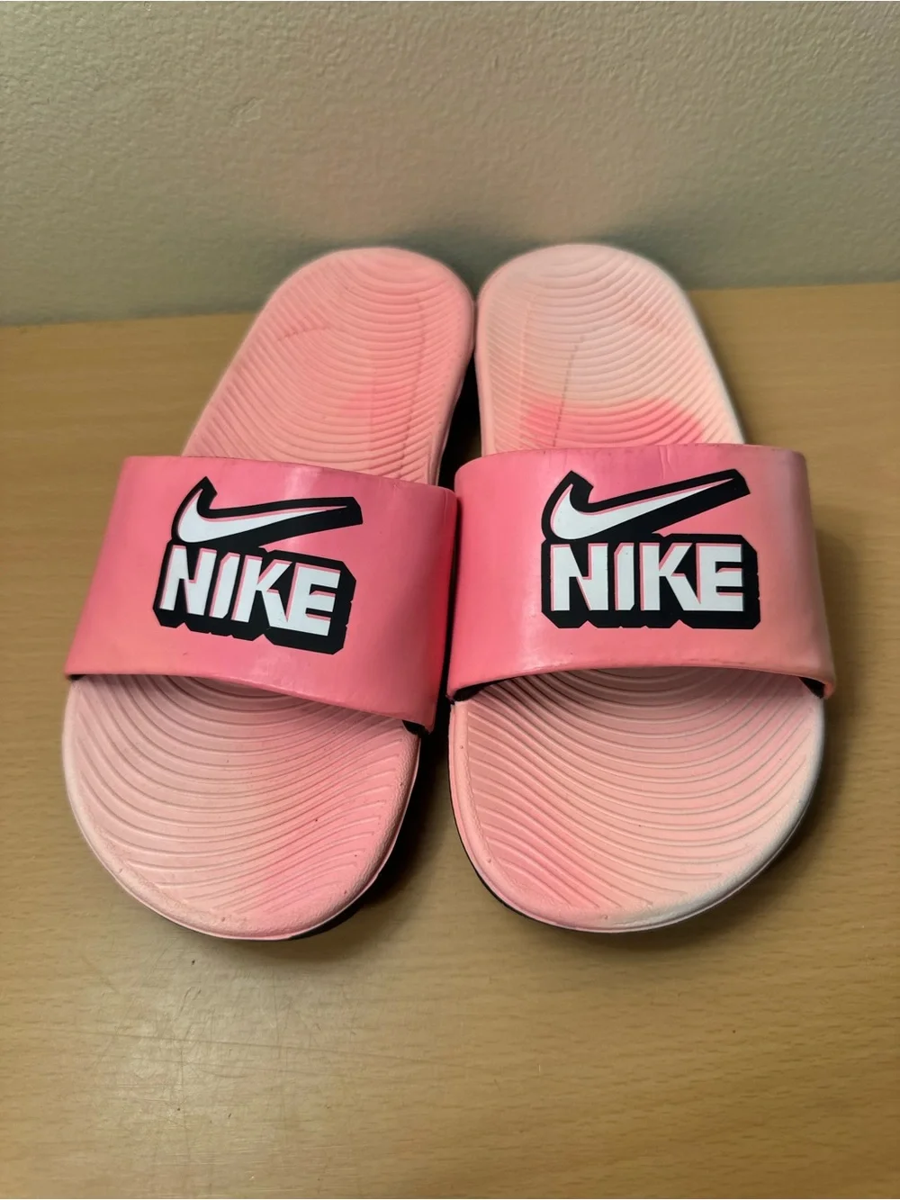 Nike Kawa Slide GS Sunset White Black Pulse Slides Shoes Size 2Y